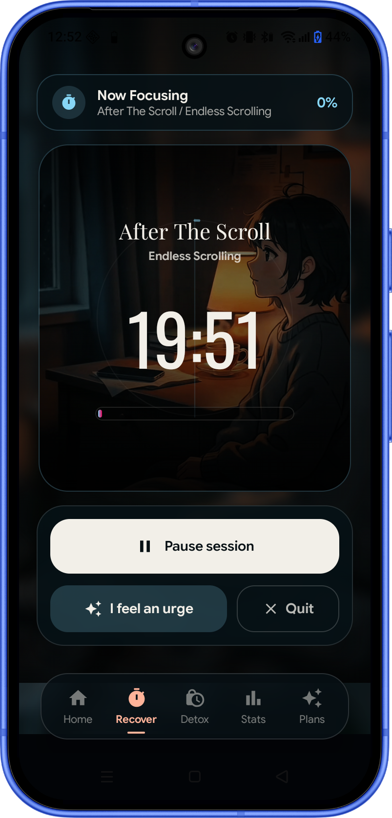 Android Focus mode settings with selected distracting apps paused