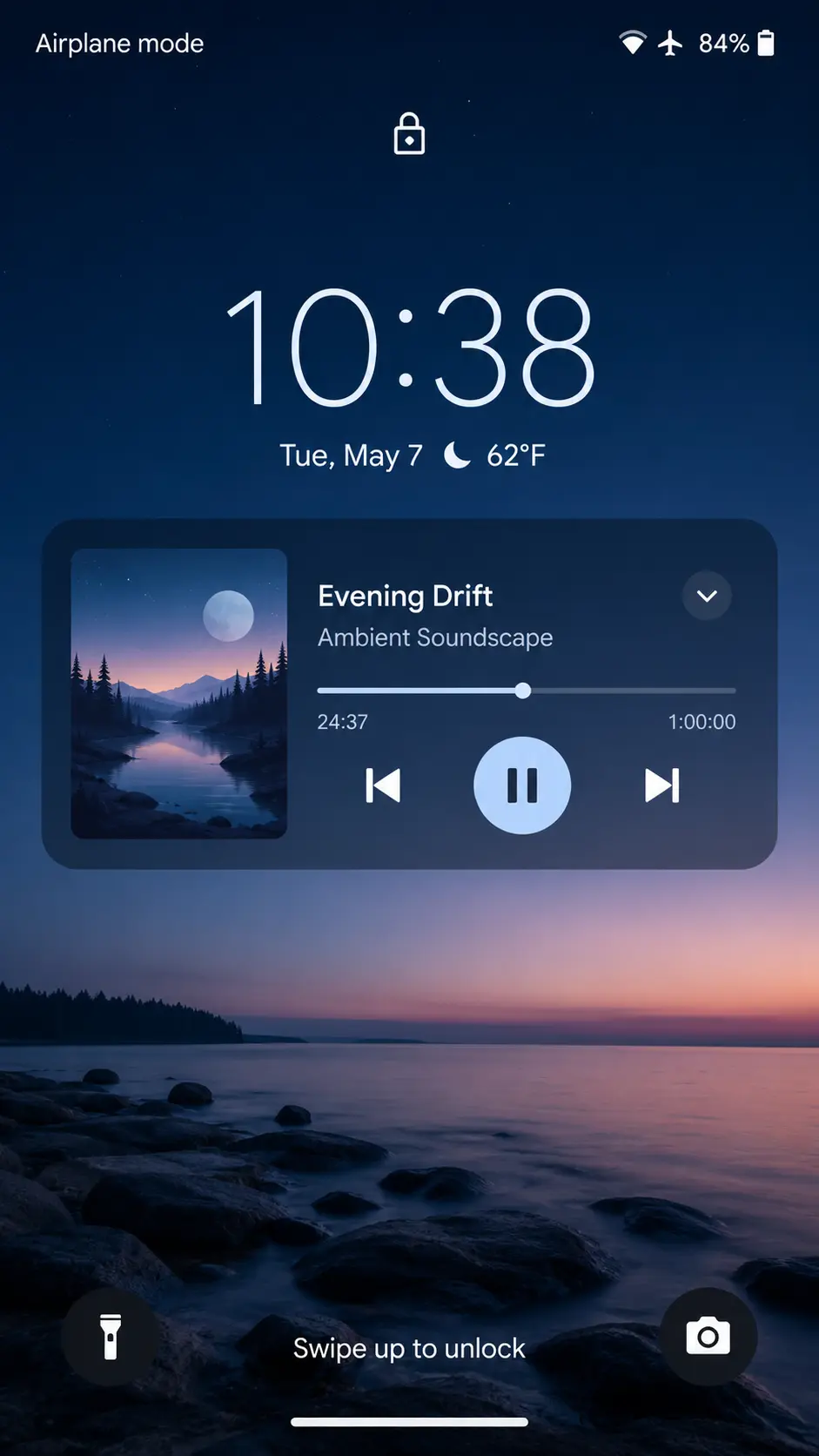 Android lock-screen media controls for background audio playback